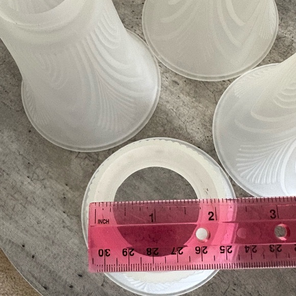 Elegant Frosted Glass Lamp Shades Set of 4 Bell Shaped Ceiling Fan Table Lamp - Picture 12 of 15